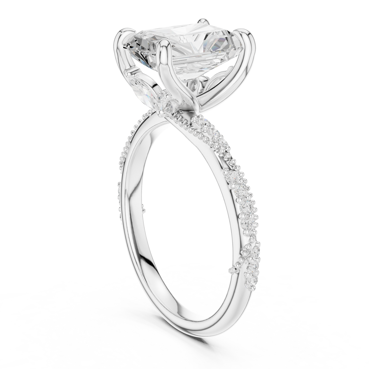 Lab Grown Radiant Diamond Ring