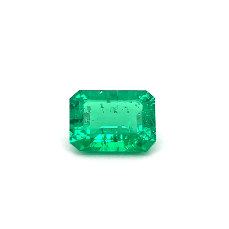 Emerald cut colombian emerald gemstone 