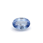 Light Blue 8.65ct oval gemstone on a white background